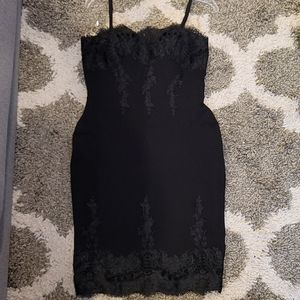 Black lace bodycon dress